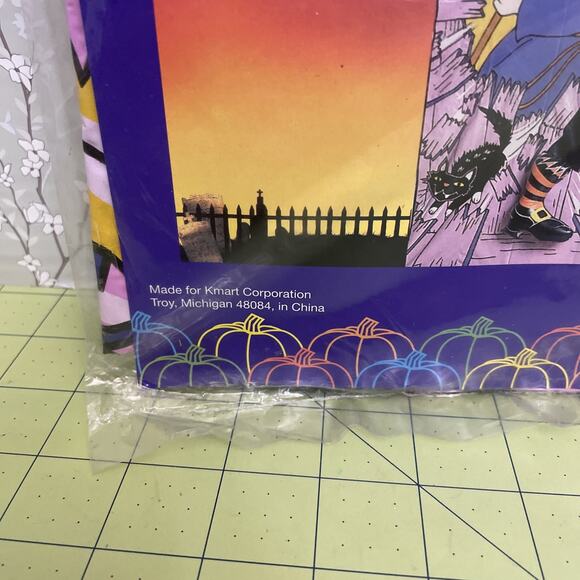 Vintage Halloween Crashing Witch 3-D Vinyl Inflatable Door Cover 30"X 72" - Picture 5 of 6